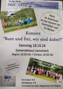 Konzert "Bunt und frei", MGV Lauterbach @ Gemeindehaus Lauterbach