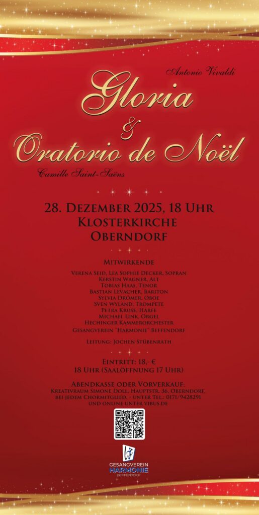Gesangverein Harmonie Beffendorf - Weihnachtskonzert @ Klosterkirche Oberndorf